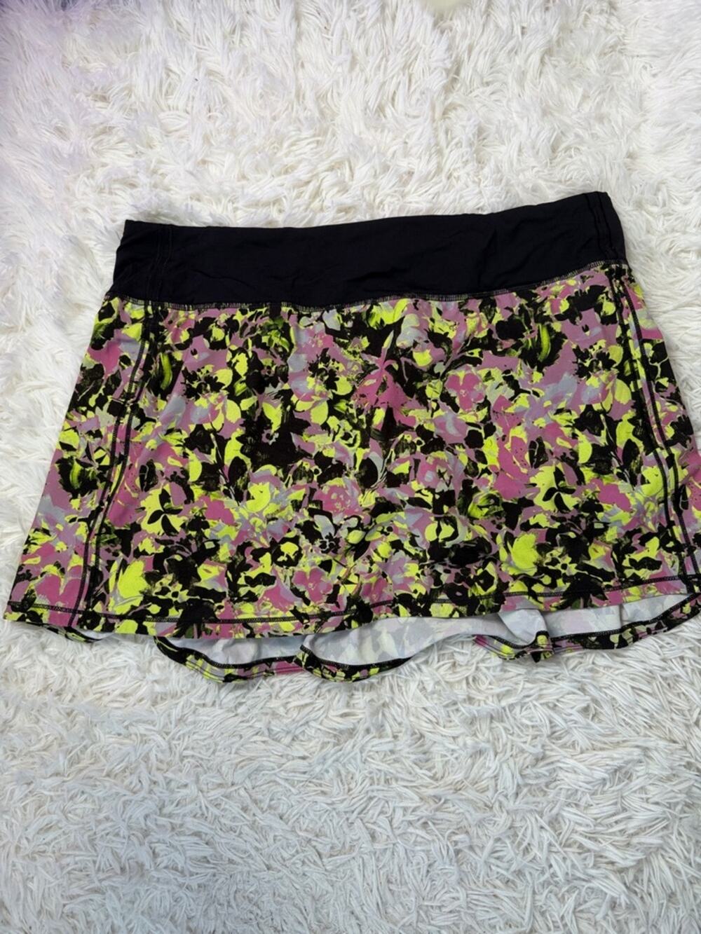 Lululemon Pace Rival Mid-Rise Skirt *Tall Inflected Highlight Yellow Multi